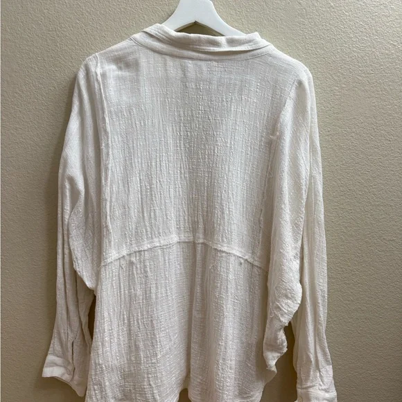 CJLA White Cotton Blouse • size large - Picture 3 of 3